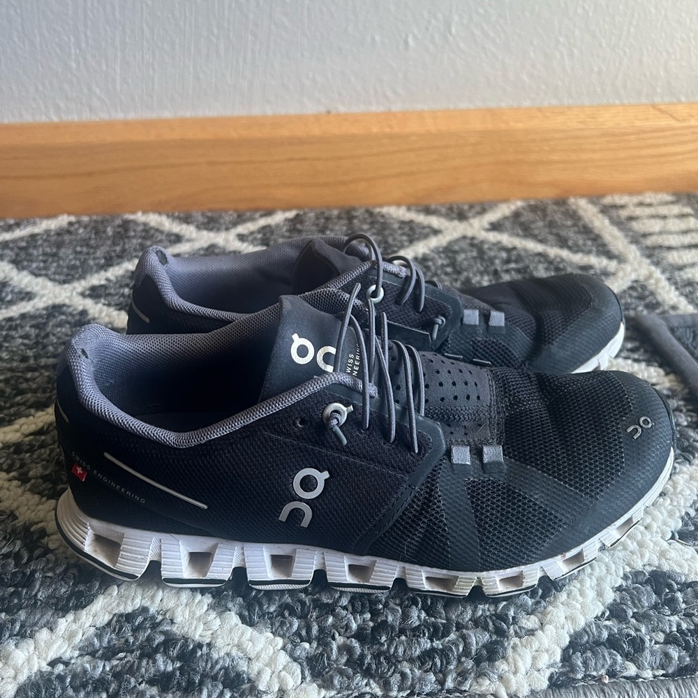 On Running Womens Black and White Athletic Shoes